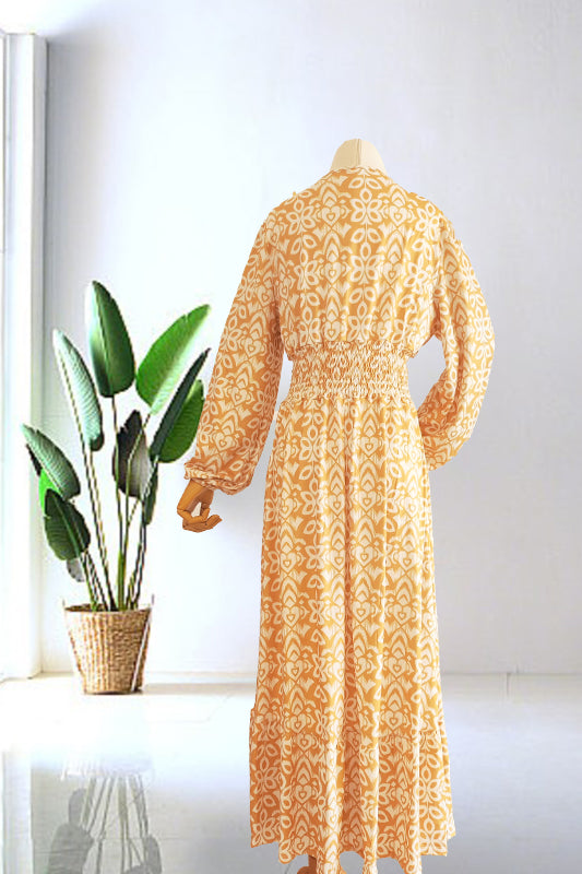 Aurora | V-Neck Printed Maxi Dress — Elegant Boho Summer Dress for Women