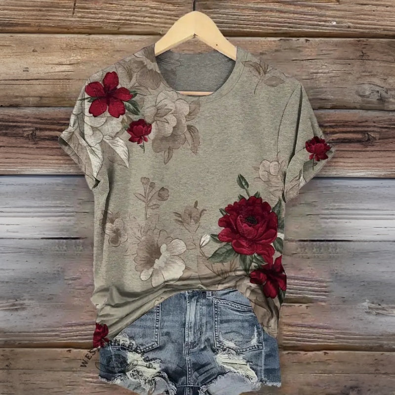 Vintage Floral Print T-Shirt