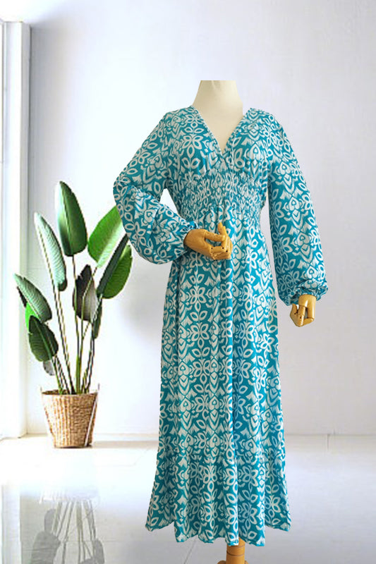 Aurora | V-Neck Printed Maxi Dress — Elegant Boho Summer Dress for Women