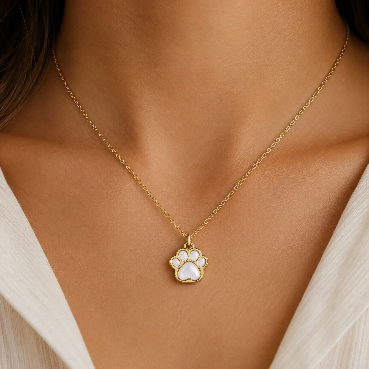 ZUMO | Paw Necklace — Gold, Rose Gold & Silver Cat Paw Pendant Necklace