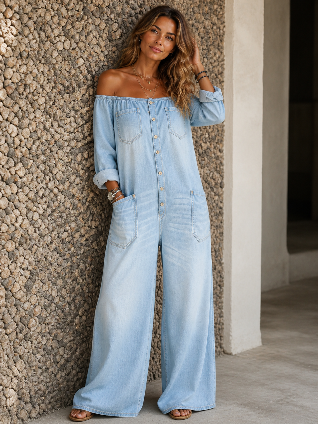 Santorini Denim Jumpsuit