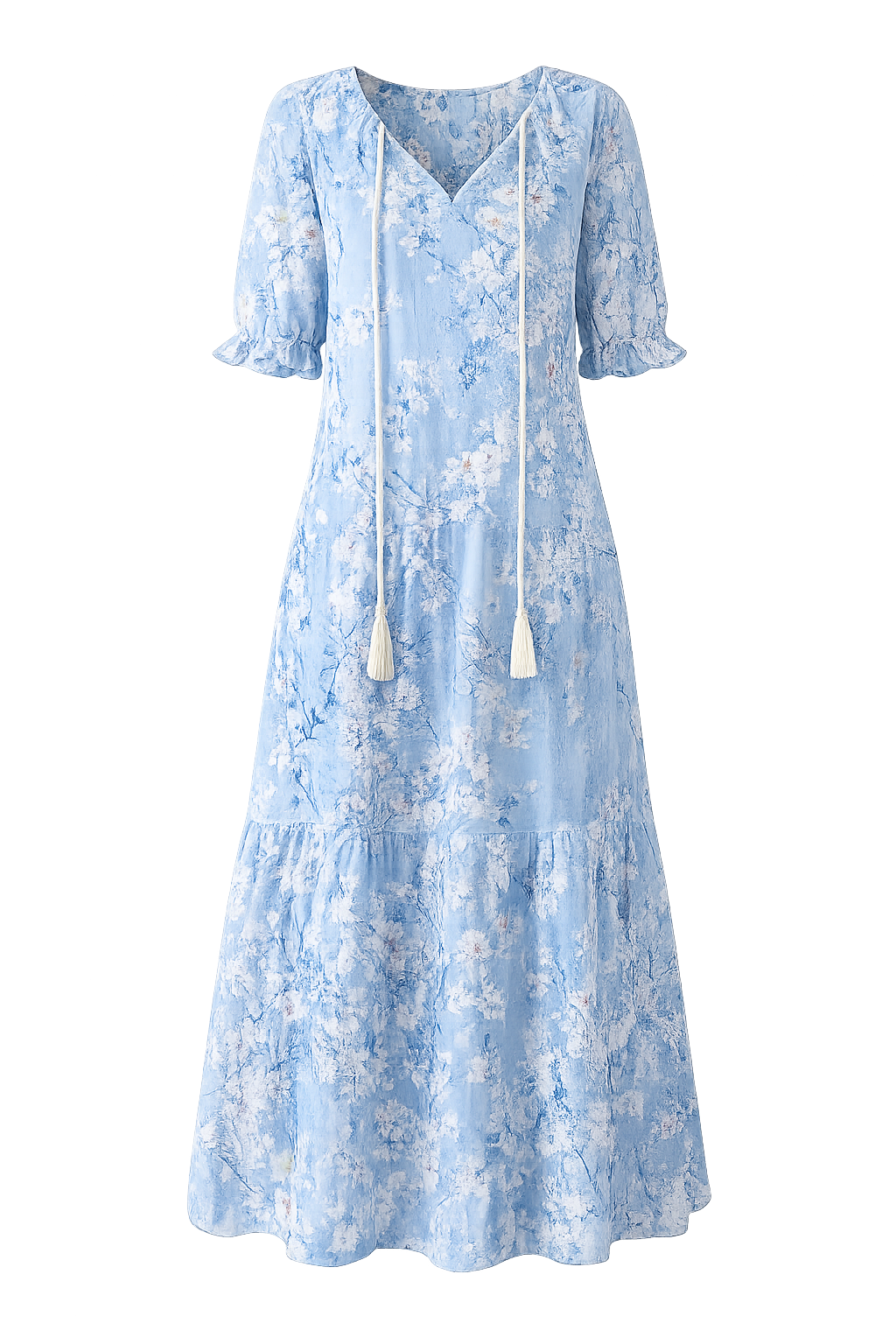 CELESTE | BOHO VINTAGE V-NECK SUMMER DRESS