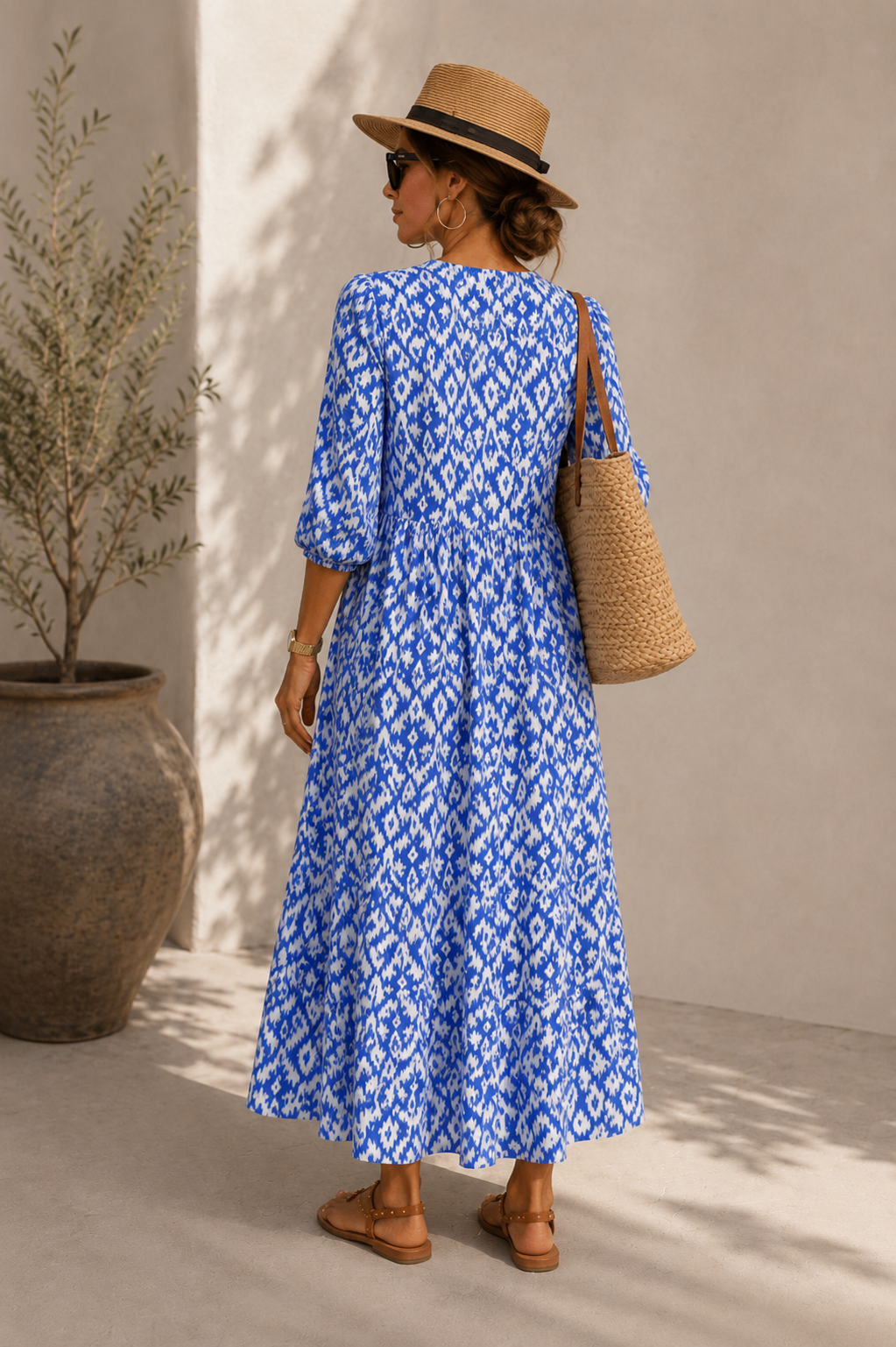 CELESTE | BOHO VINTAGE V-NECK SUMMER DRESS
