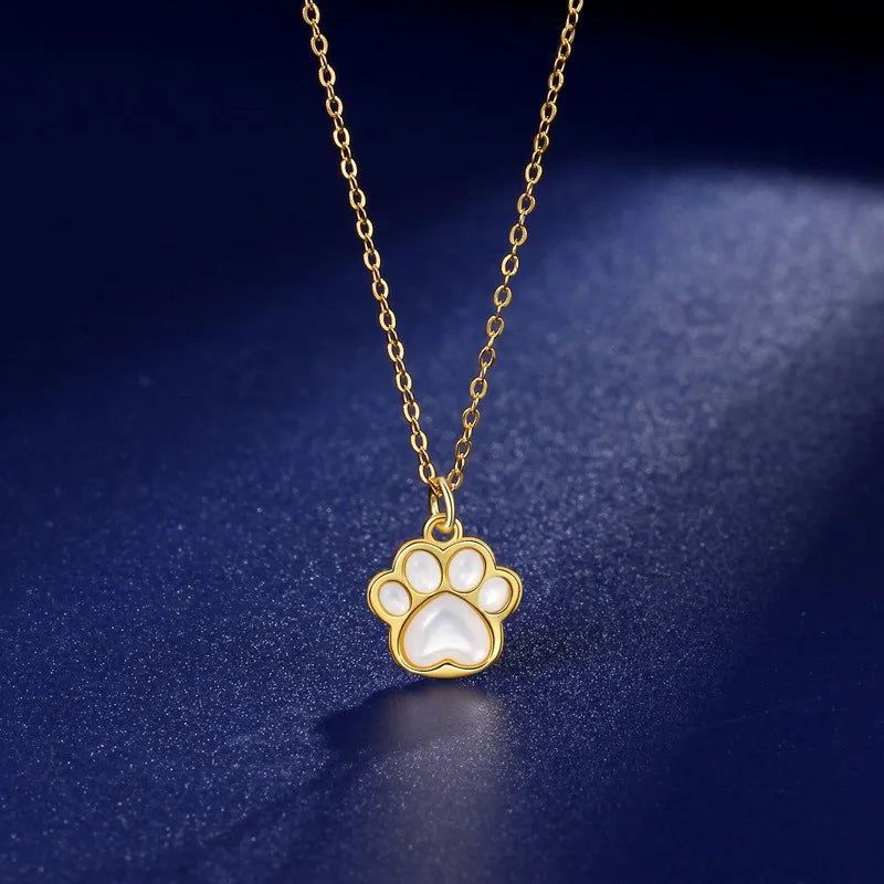 ZUMO | Paw Necklace — Gold, Rose Gold & Silver Cat Paw Pendant Necklace