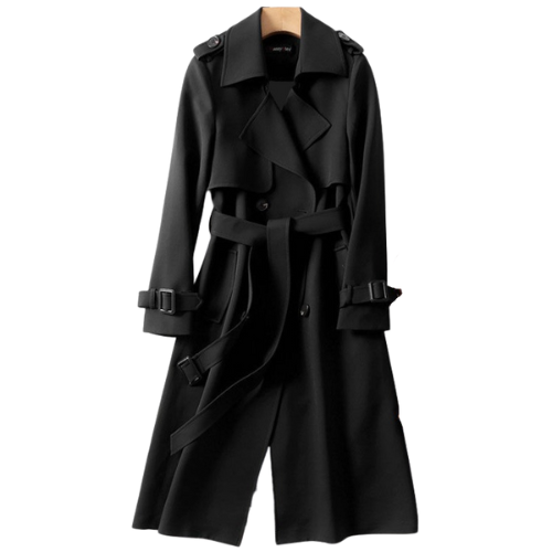 Elegant Double-Breasted Long Coat — Classic Winter Coat for Women