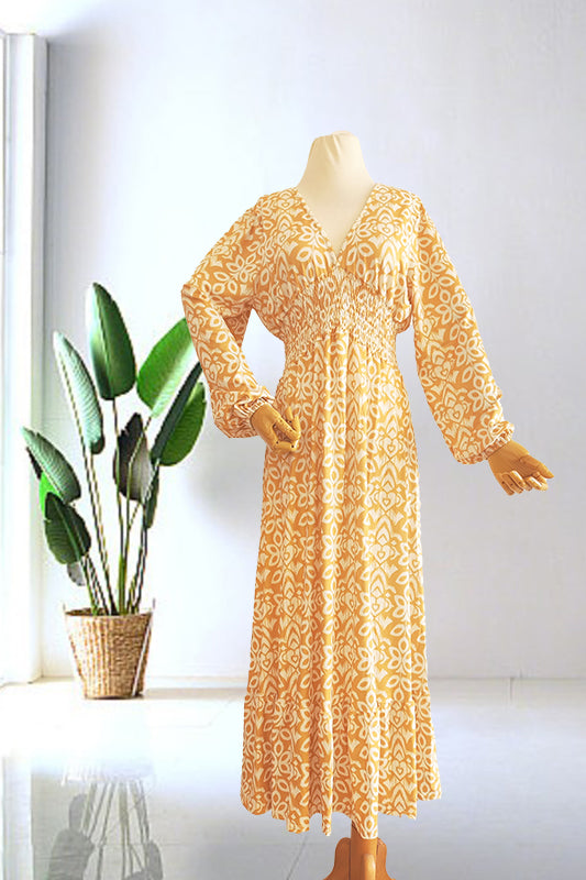 Aurora | V-Neck Printed Maxi Dress — Elegant Boho Summer Dress for Women