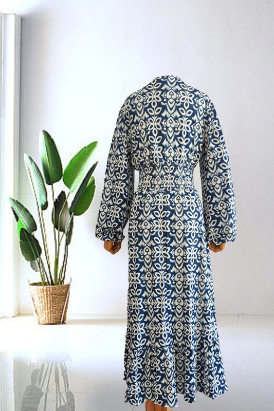 Aurora | V-Neck Printed Maxi Dress — Elegant Boho Summer Dress for Women