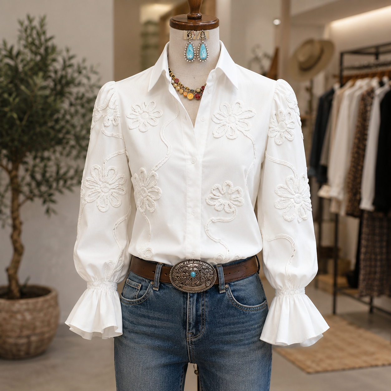 Casual Floral Print Blouse