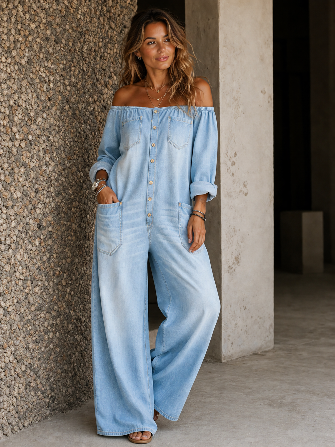 Santorini Denim Jumpsuit