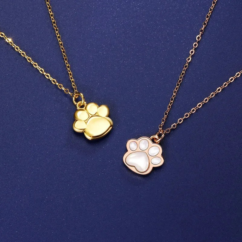 ZUMO | Paw Necklace — Gold, Rose Gold & Silver Cat Paw Pendant Necklace