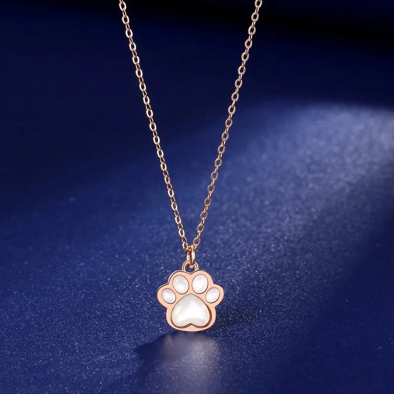 ZUMO | Paw Necklace — Gold, Rose Gold & Silver Cat Paw Pendant Necklace
