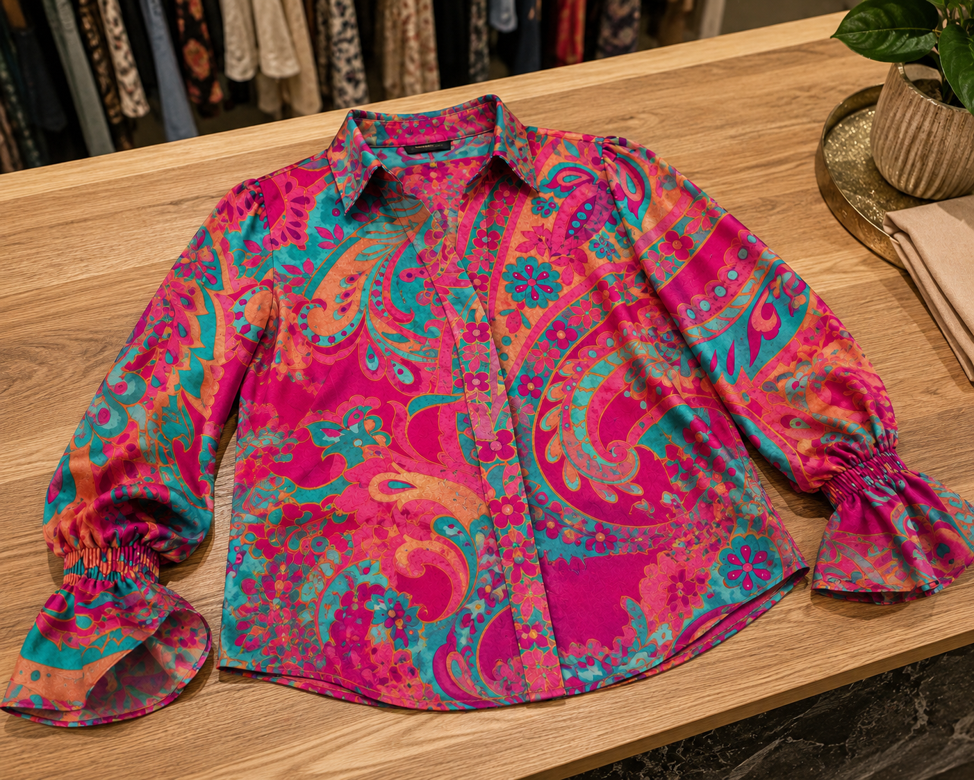 Vintage Floral Print Blouse