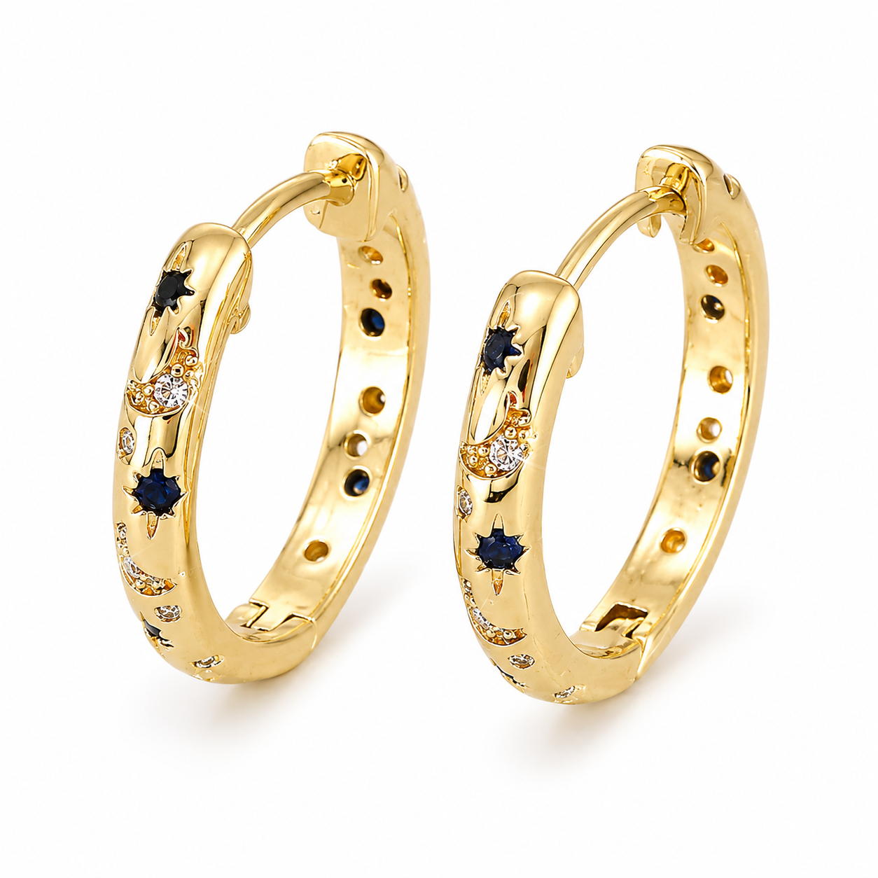 Vintage Golden Bright Hoop Earrings
