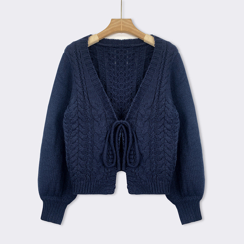 YERIEL™ - Cozy Vintage Chunky Tie-Front Long Sleeve