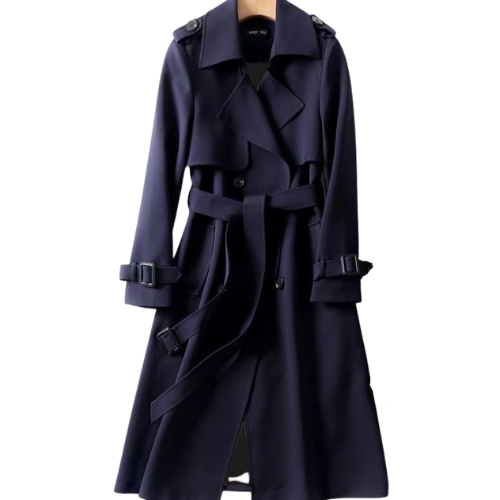 Elegant Double-Breasted Long Coat — Classic Winter Coat for Women